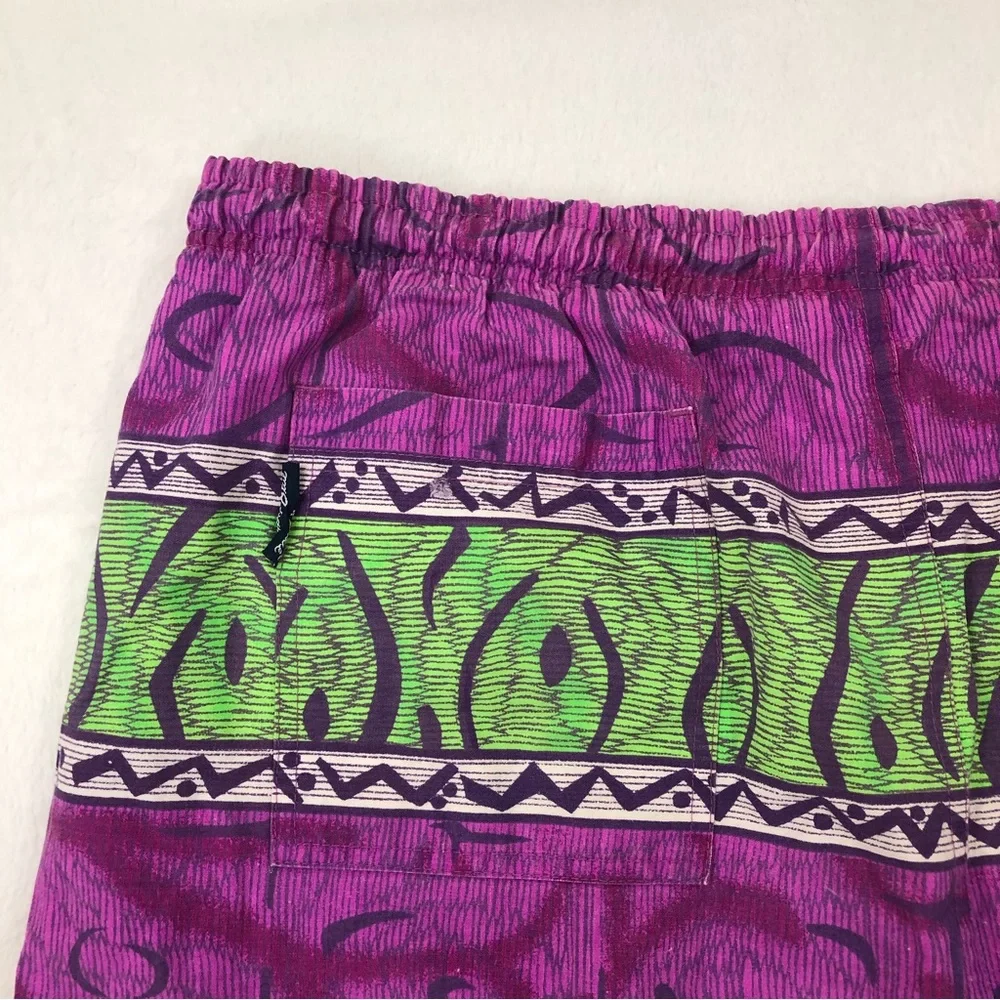 Vintage 90s Newport Blue Pink & Green Above Knee Lined Swim Trunks Mens 2XL.